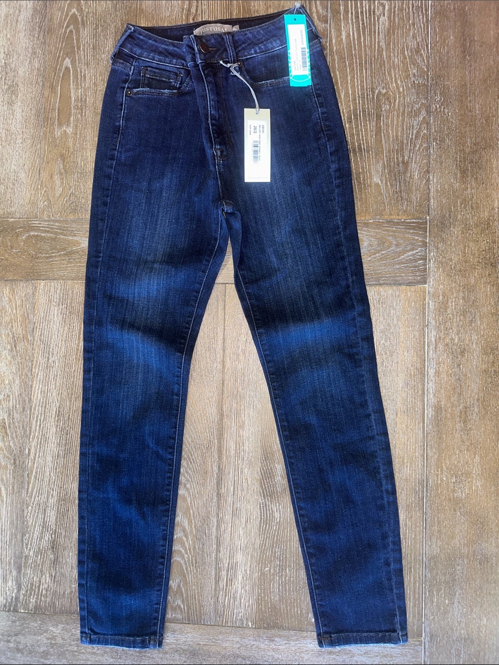 Just USA High Rise Skinny Jeans Dark Wash Stretch Denim Size 26 NWT